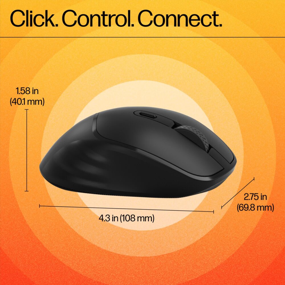 HP M120 Wireless Mouse, USB-A Nano Dongle, 2.4 Ghz Wireless Connection, 6 Buttons, Up to 1600 Dpi, Optical Sensor, Ergonomic Design, 12-Month Battery Life, 3-Year Warranty, 60G±5%, Black, 7J4G4Aa - Image 8