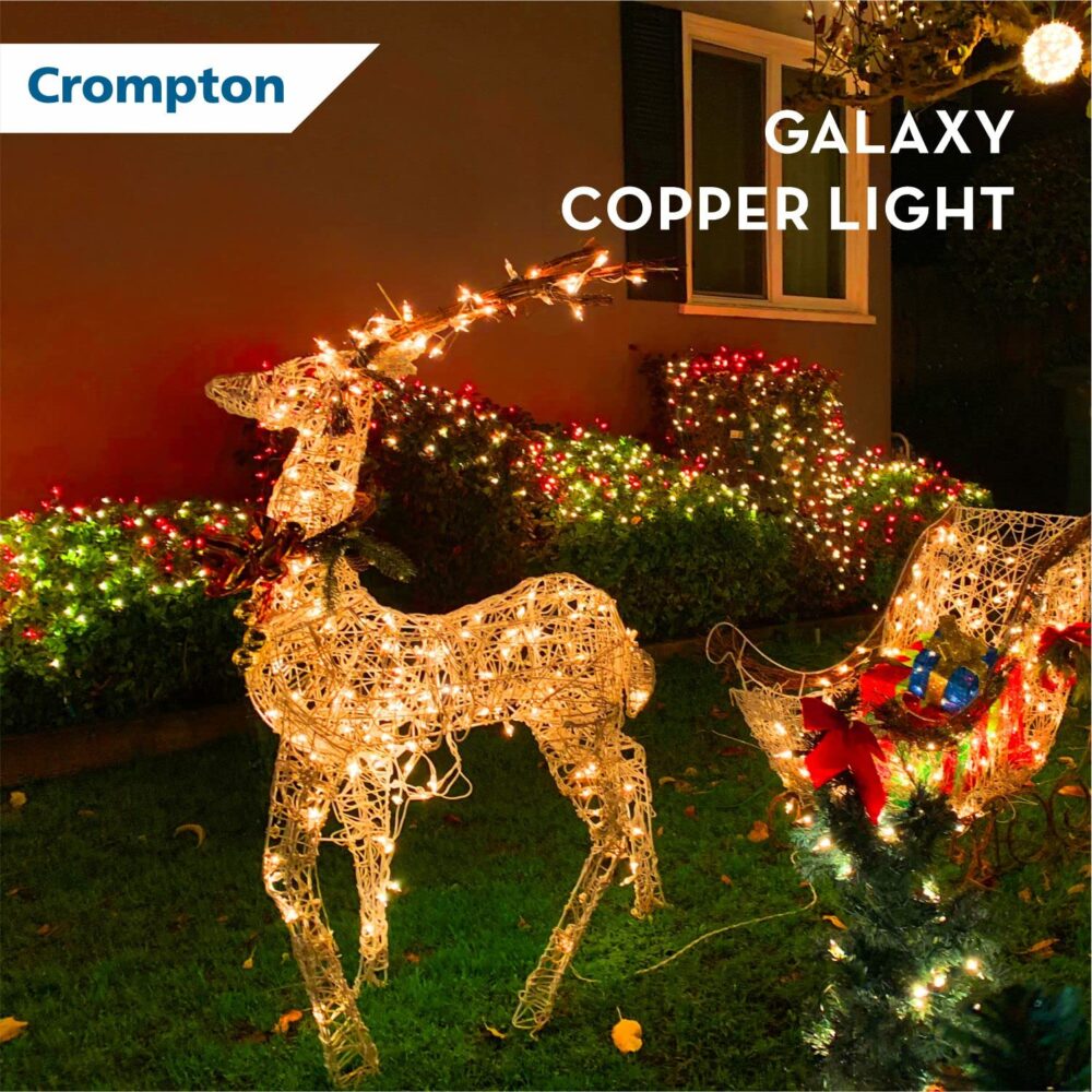 Crompton Galaxy Decoration Copper USB Powered String Fairy Lights with 100 Led Light (10 Meters / 32 Feet, Warm White, Pack of 1) - Image 2