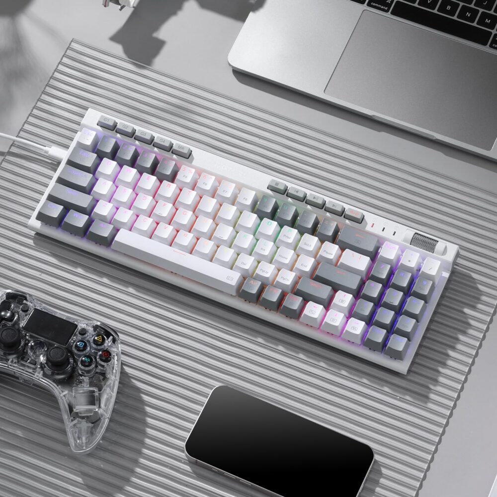 Redragon K655 75% RGB Wired Mechanical Gaming Keyboard, 78 Keys Hot-Swap Mechanical Keyboard w/Aluminum Cover Board, Upgraded Socket and Onboard Macro/Media Keys, Quiet Linear Red Switch - Image 2